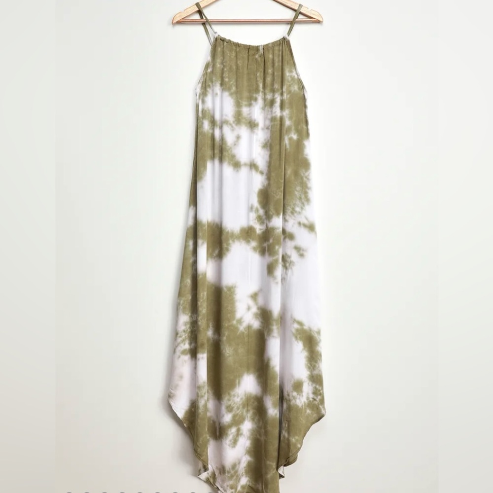 NYTT Sunny Breeze Sage GreenTie/Dye Maxi Dress Sz Sm bin 9 - Picture 5 of 6